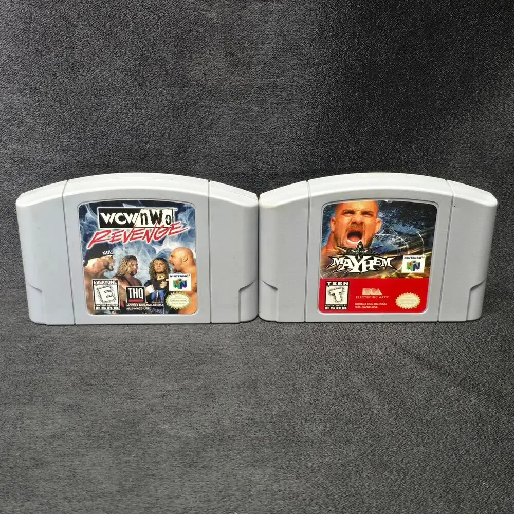 WCW NWO Revenge & Mayhem Nintendo Game N64 Gaming Cartridge Video Games